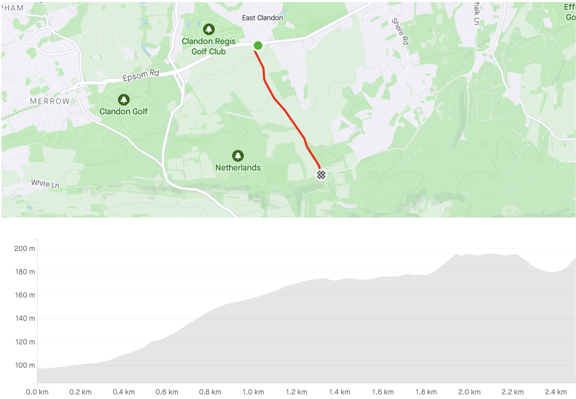 A map displaying the Surrey Cycling Club's trail route.